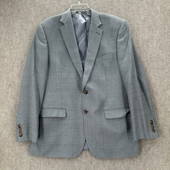 Lauren Ralph Lauren Black Label Windowpane Silk Wool Sport Coat Blazer 42R